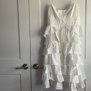 NWT BARDOT Multi Ruffled Dress - White 6